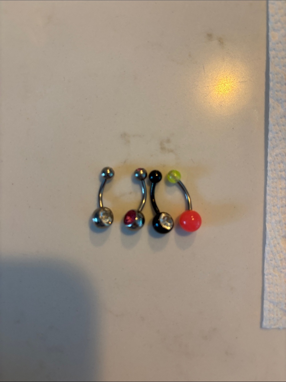 Mixed Y2k Belly Button Rings - Neon Red, Black, Silver, Lime, Pink